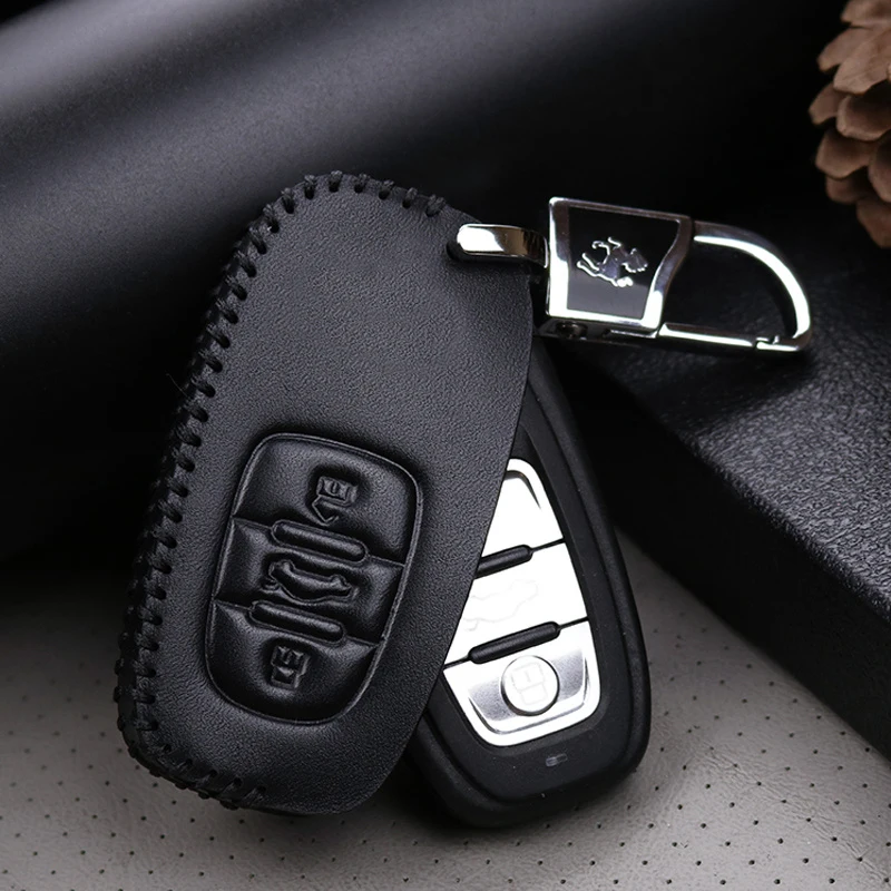 Кожаный чехол для автомобильных ключей Audi A3 A4 A4L A5 A6 A6L A7 A8 Q5 S5 S7 B6 B7 B8 C5 C6 Q7 Стайлинг