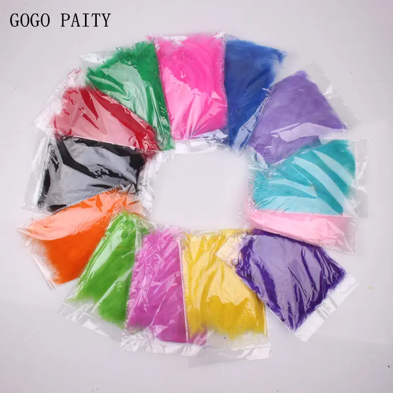 GOGO PAITY 1 сумка из 100 шт радужных цветных натуральных перьев прозрачные аксессуары