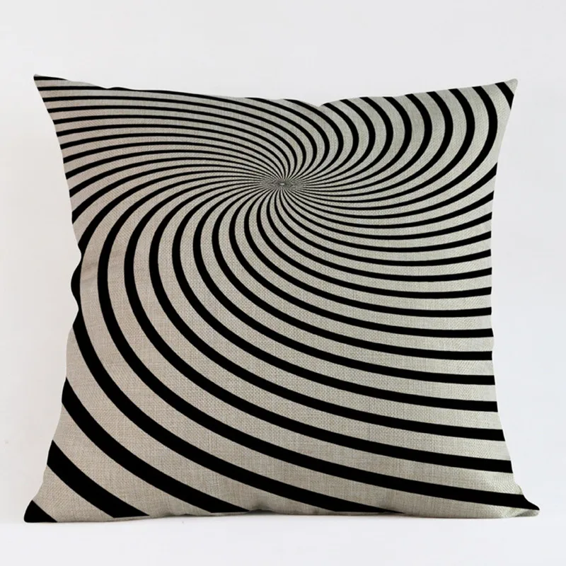 Классический черный абстрактный геометрический Стиль Подушка Наволочка Diamond Stripe диванных подушек 45x45 см офисные диван кресло домой