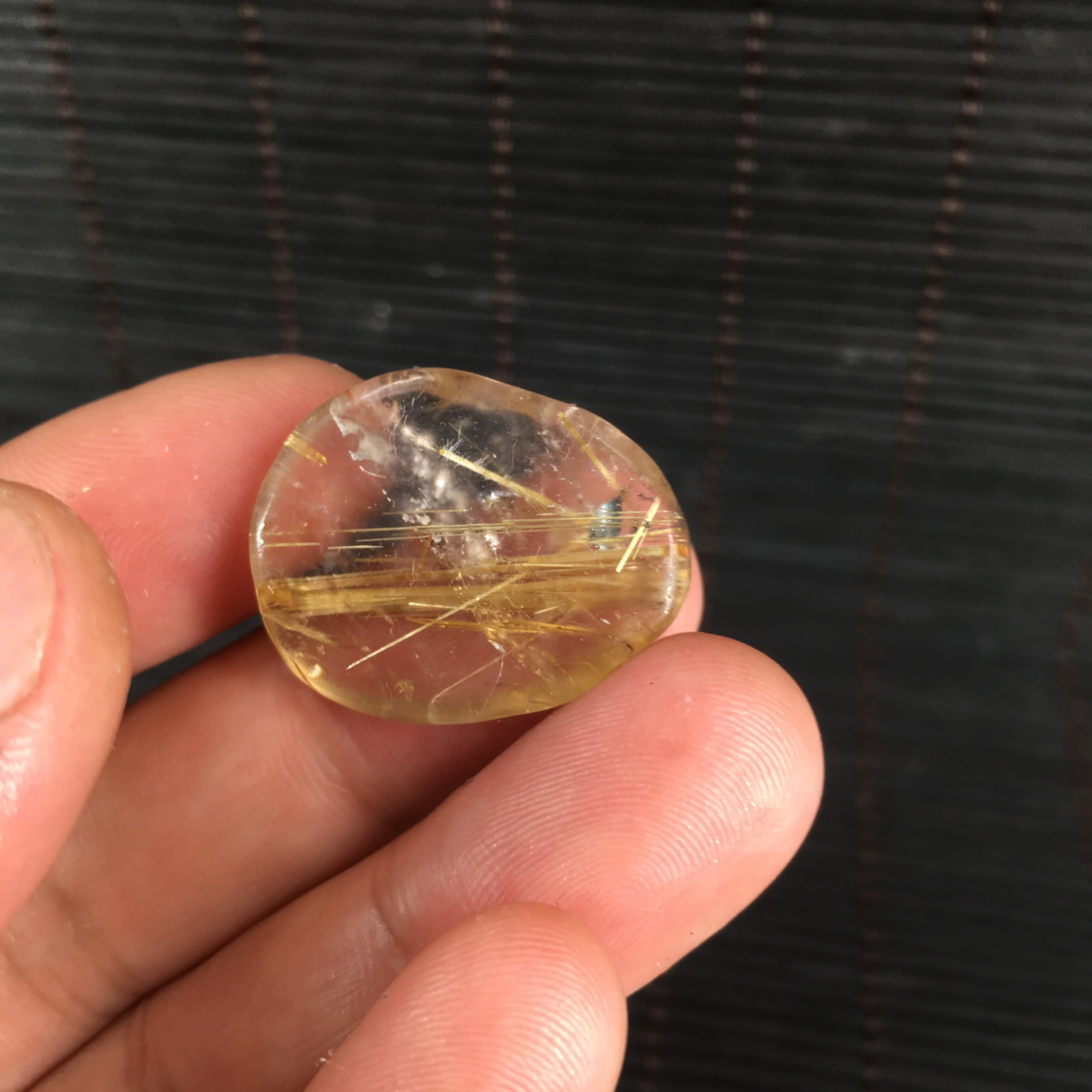 

Natural Golden Rutile Quartz Crystal hair Quartz crystal T1406