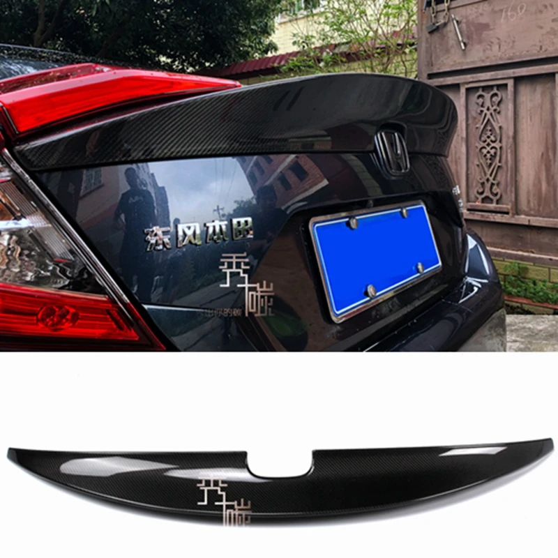

Carbon fiber Paint Car Rear Wing Trunk Lip Spoilers Fits For Honda Civic 2016 2017 2018