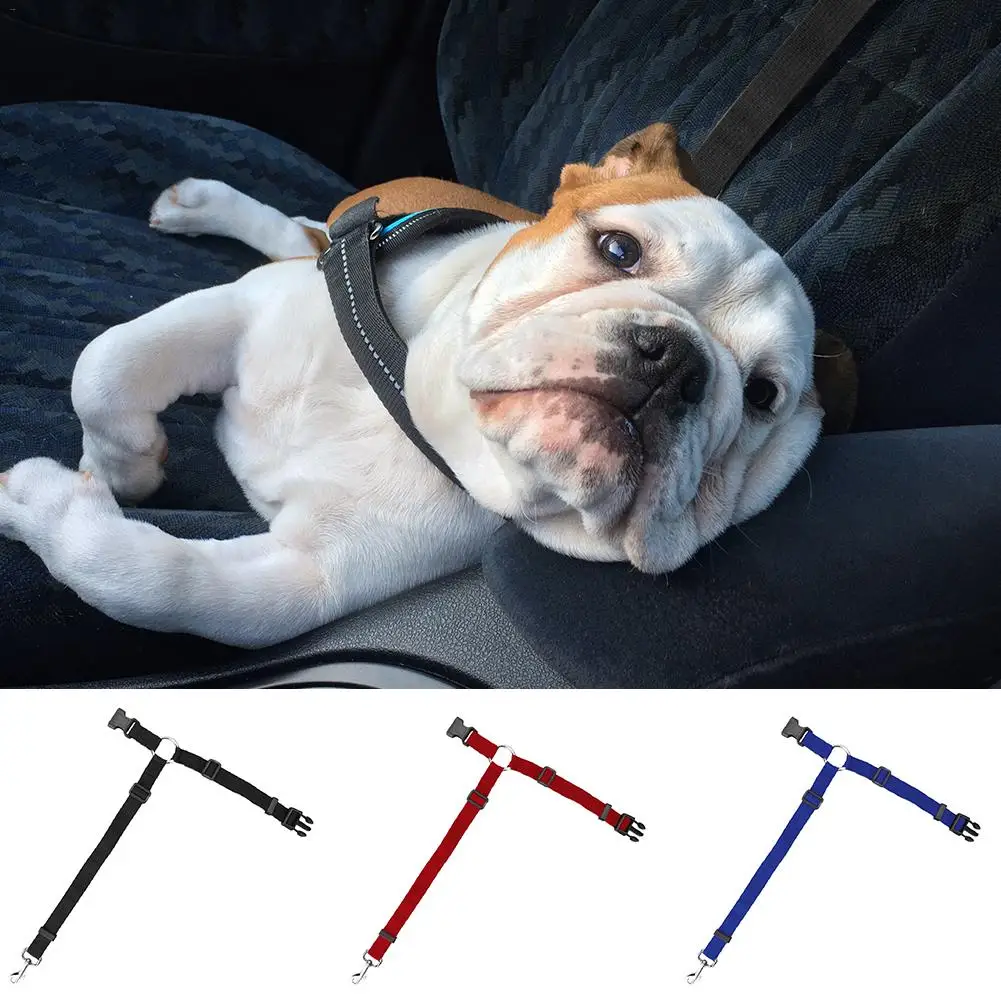 Adjustable Dog Car Safety Seat Belt Nylon Pet Multifunction Car