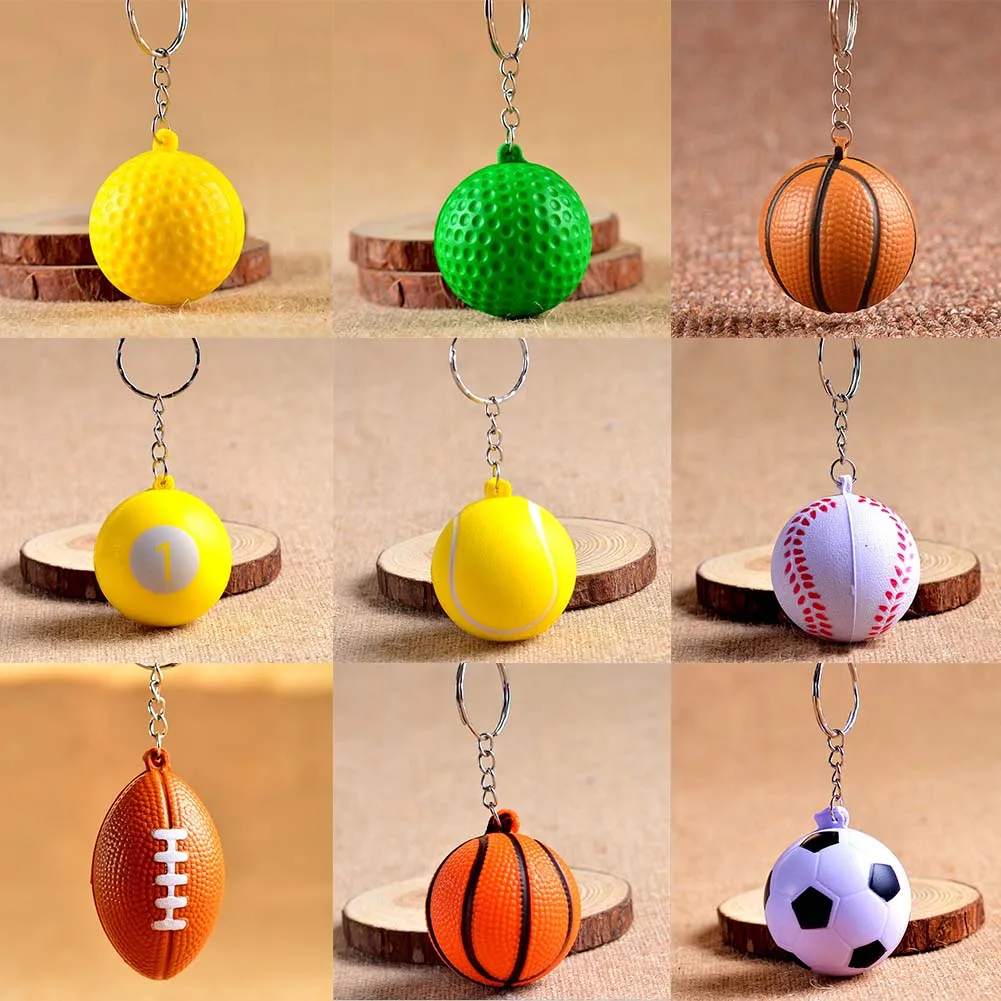 

Cheap Football Basketball Baseball Table Tennis PU Keychain Toys, Fashion Sports Item Key Chains Jewelry Gift For Boys And Girls