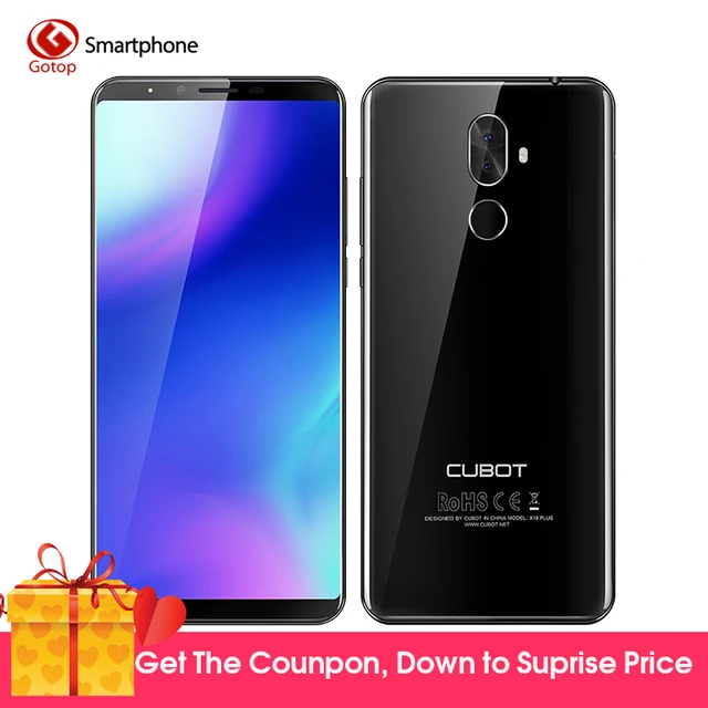 Best Offers Cubot X18 Plus 5.99''Android 8.0 MT6750T Octa core 4GB RAM 64GB ROM Smartphone Dual Back Cam 4000mAH 4G Fingerprint Mobile Phone