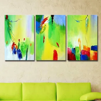 

Free shipping Abstract modern landscape No Frame mural Oil Paintings on Canvas 3pcs home Decor Wall Art picture for living room