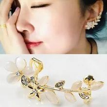 1 шт. серьги-гвоздики в форме цветка модные шикарные Ретро Стразы Кристалл левое ухо манжеты зажим ювелирные изделия для дня рождения свадебный подарок