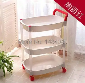 

Trolley plastic shelf shelving belt pulley storage rack finishing frame bathroom sundries storage rack