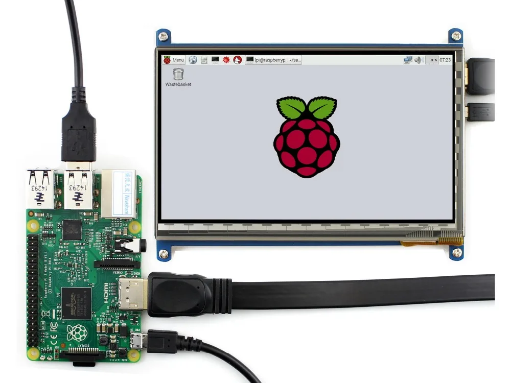 Raspberry Pi 3 Model B+, Development Kit, 7inch HDMI LCD(C), Bicolor case, 16GB Micro SD card, Power Adapter