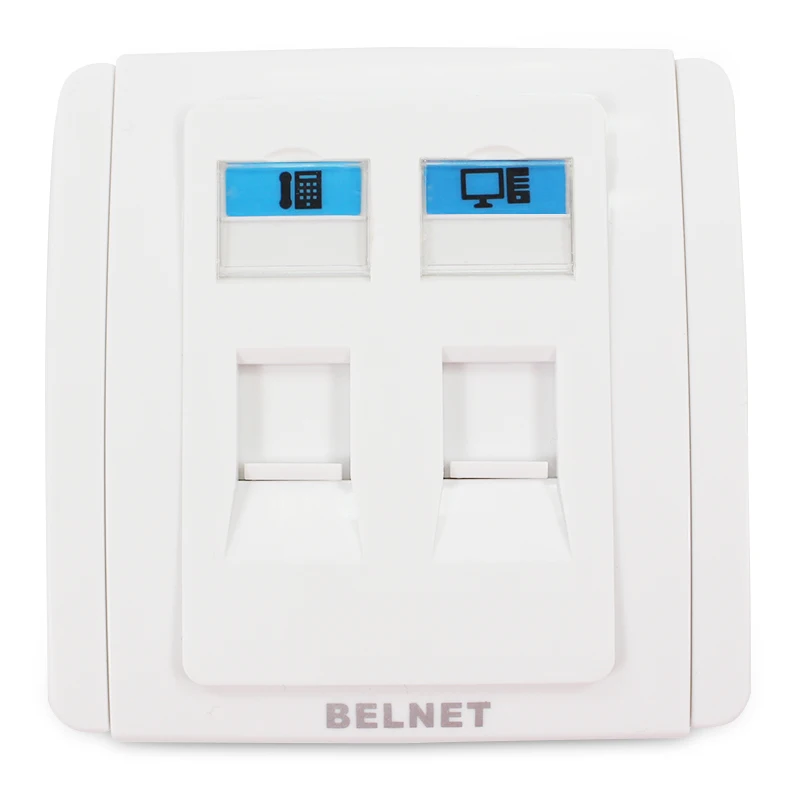 12 Port Keystone Jack RJ45 CAT5 CAT5e CAT6 Network Faceplate Wall Plate White