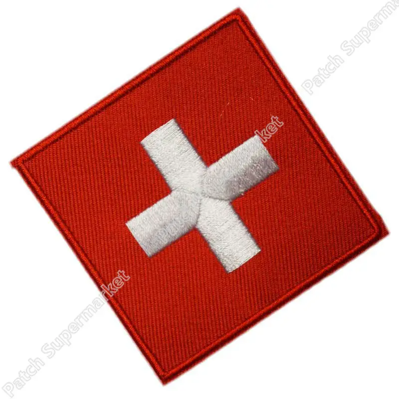 SWITZERLAND FLAG UNIFORM PATCH MORALE MILITARY IRON ON PATCH WHOLESALE
