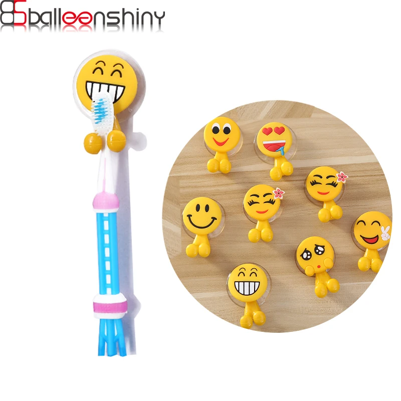 BalleenShiny الإبداعية QQ التعبيرات فرشاة الأسنان حامل المنظم PVC مبتسم الكرتون قوي الالتصاق تخزين الرف نوع عشوائي BalleenShiny الإبداعية QQ التعبيرات فرشاة الأسنان حامل المنظم PVC مبتسم الكرتون قوي الالتصاق تخزين الرف نوع عشوائي