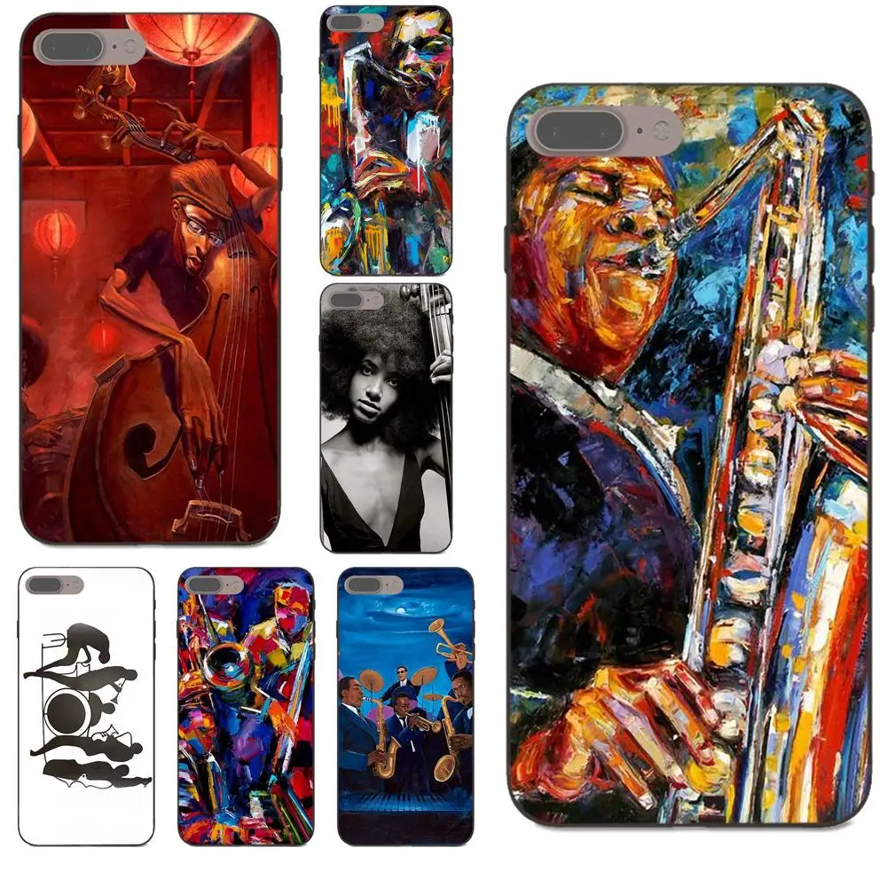 

Music Art Jazz Musician Blue Thin TPU Cell For Xiaomi Note 3 4 Mi3 Mi4 Mi4C Mi4i Mi5 Mi 5S 5X 6 6X 8 SE A1 Max Mix 2