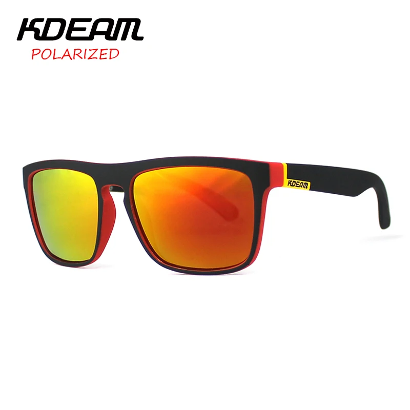 KDEAM բևեռացված արևային ակնոցներ տղամարդկանց սպորտային ակնոցների բրենդի դիզայներ Վարորդական Oculos De Sol արտացոլող ծածկույթ UV400 Case KD156- ով