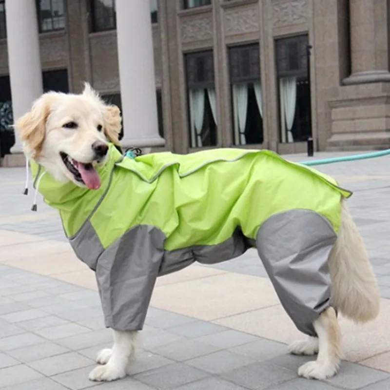 Дождевик для собак с капюшоном, золотистый плащ-Ретривер, одежда для бульдога, дождевик для домашних животных, Зимний водонепроницаемый комбинезон для терьера, Лабрадора, хаски