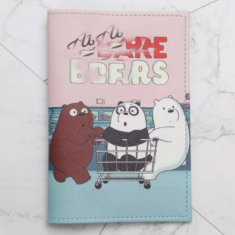 

Fashion Cute Naughty Bears Cartoon Passport Cover Men Women PU Leather Travel Passport Holder Case Card ID Holders 14.5cm*10cm