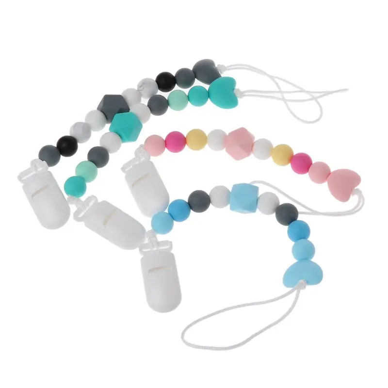 

Baby Teething Pacifier Clips With Safe Silicone Beads Pacifier Chain Holder For Nipples Chew Toys