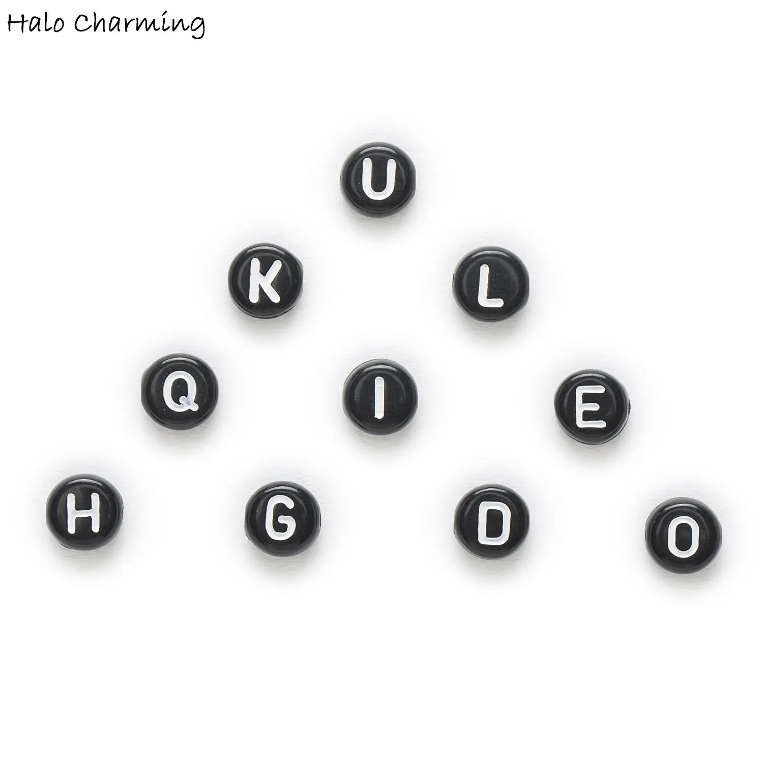 100 Piece Mixed Black Round Alphabets ɺ-Z' Acrylic Spacer Letter Beads Jewelry Making 7mm | Украшения и аксессуары