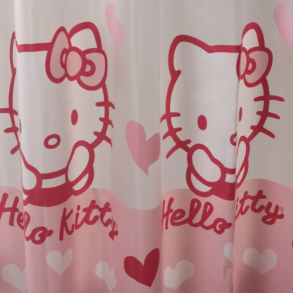Billig Happy Tree PEAV Halbtransparente Wasserdicht Dusche Vorhang Rosa Farbe Kitty Katze Bad Vorhang Kunststoff Bad vorhang 180x180cm