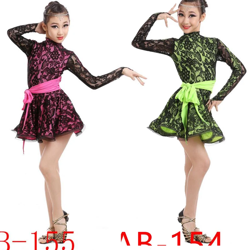 Зеленое платье Lac vestidos Для детей и взрослых; костюмы для латиноамериканских танцев; Одежда для девочек для катания на коньках; одежда для бальных танцев; платье для сальсы