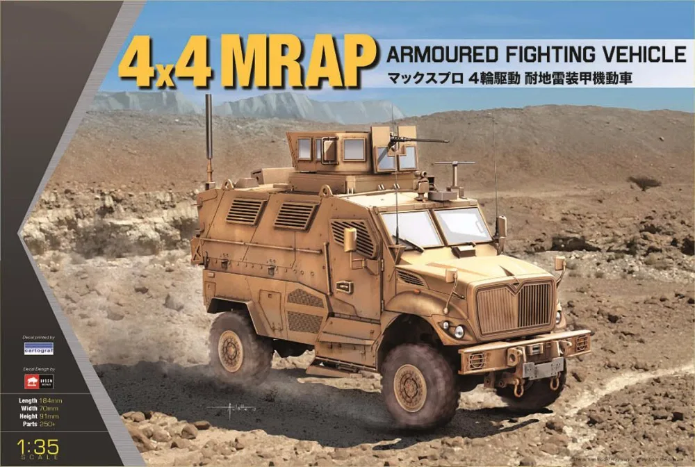 

1/35 Scale KINETIC K61011 US 4*4 MRAP Armoured Fighting Vehicle Plastic Model Building Kit
