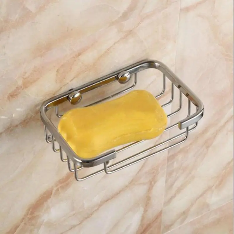 Stainless Steel Wall Mounted Shower Soap Holder Bathroom Toothpaste Storage Box Container Kitchen Soap Basket Tray Storage Rack