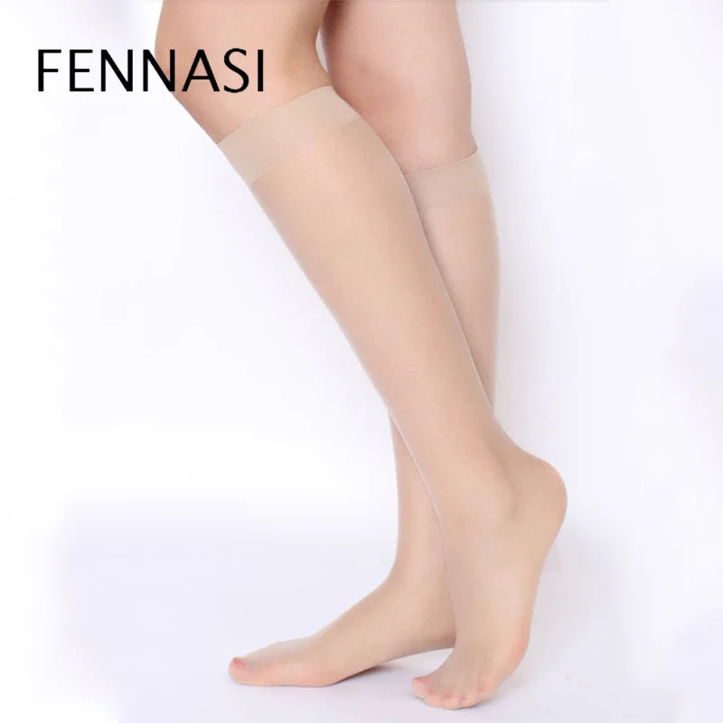 FENNASI компрессионные женские длинные носки сексуальные гольфы женские прозрачные черные Высокие гольфы Гольфы высокие носки