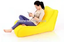 Yellow large bean bag cover flush furniture beanbag chair, reading bean bag waterproof cover