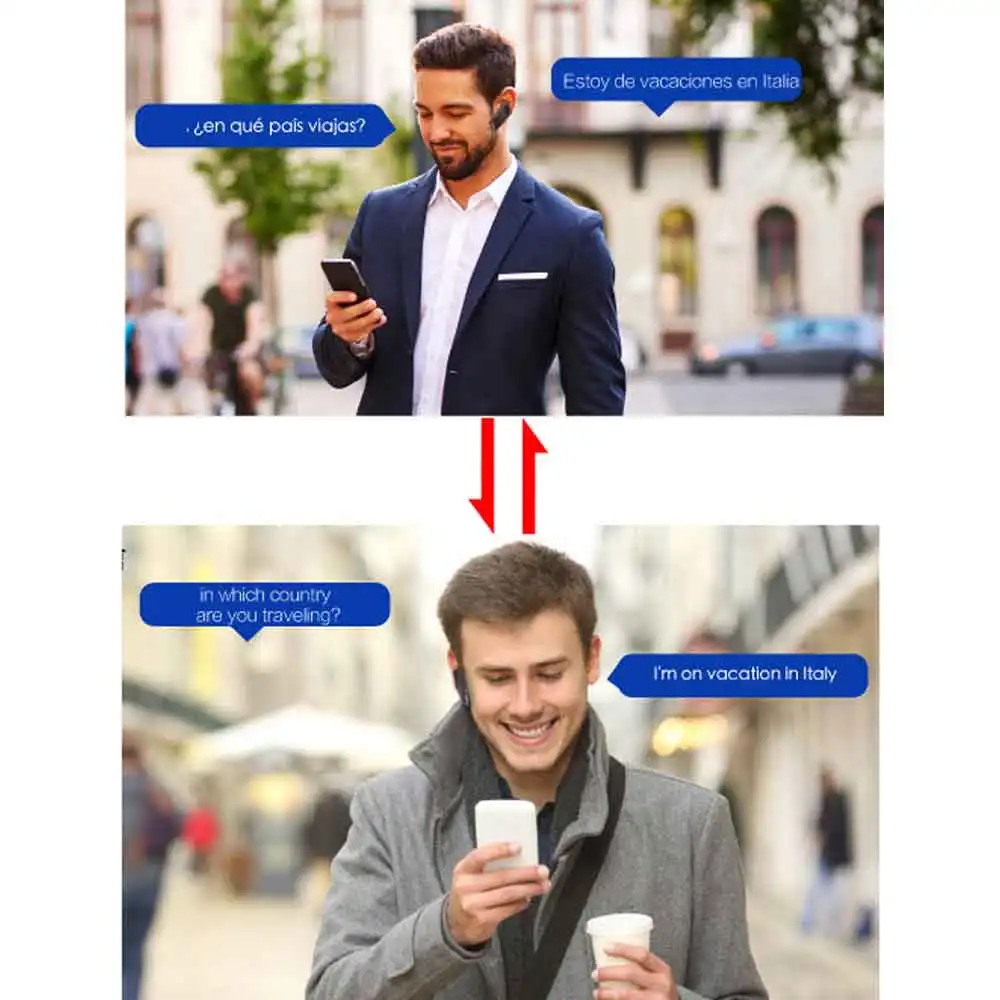 Наушники, новинка T2 Bluetooth беспроводные Смарт наушники перевод в ухо Универсальный бизнес-переводчик в режиме реального времени