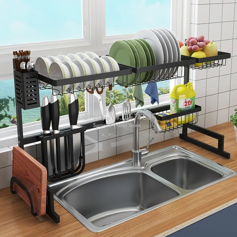 2019 New Kitchen Organizer Dishes Dryer Storage Rack Holder Kitchen Sink Sponge Holder Tableware Dinnerware Organizer Dryer Rack