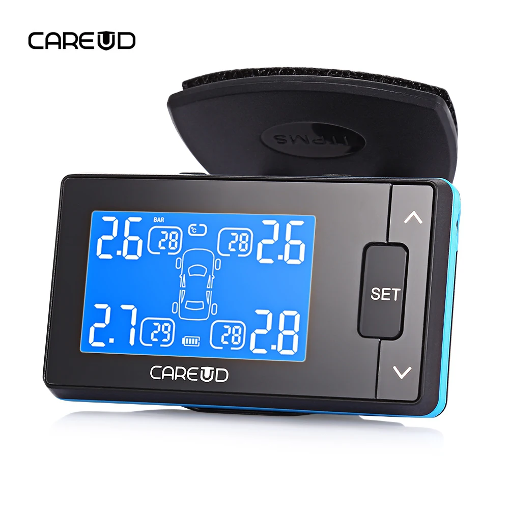 

CAREUD U902 TPMS LCD Display Car Tire Pressure Monitoring System with 4 Wireless External Sensor