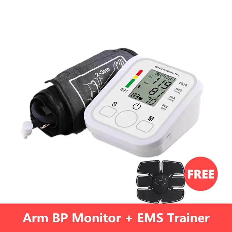 Нет адаптера Автоматический цифровой монитор кровяного давления автоматический цифровой монитор кровяного давления с стимулятором брюшной полости в подарок