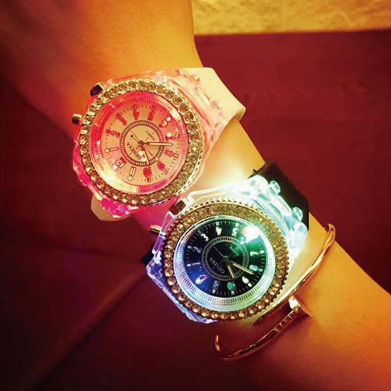 Luminous LED Sport Watches Women Quartz Watch ladies Women Men Silicone Wristwatches glowing Lover Watches (13)