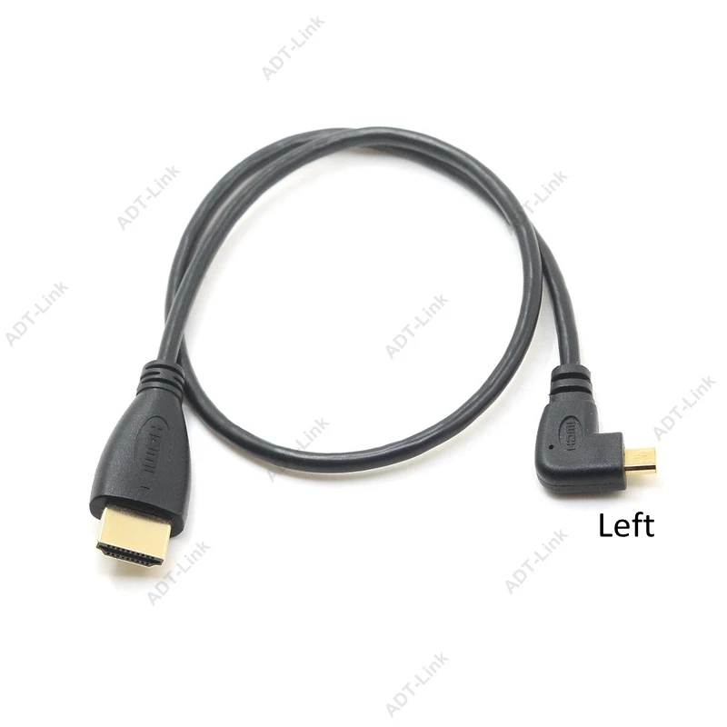 HDMI тип A к Micro HDMI Тип D вверх и вниз и влево и вправо угловой локтевой кабель 50 см 3D 4K 1080p MicroHDMI аудио для планшетных камер