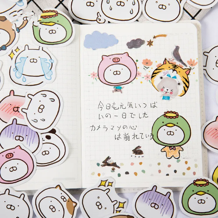 

45pcs Box Cute Cartoon Animal Rabbit Bunny Stationery Sticker Photo Diary Scrapbooking Paper Sticker Diy Seal Label Kids Gift
