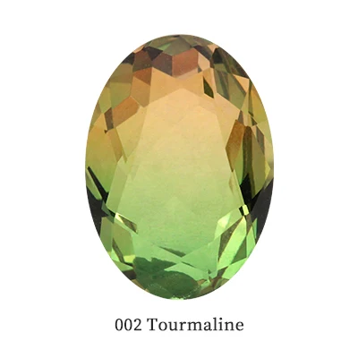 Hight Quality Glass crystal K9 Fancy stone Oval pointback Tourmaline Rhinestone Naked Diamond Crystal For DIY Jewelry Accessorie - Цвет: Tourmaline 002