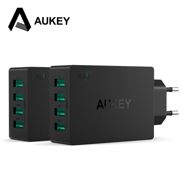 AUKEY Usb-зарядное Устройство Универсальное 40 Вт Зарядное Устройство 4 Адаптер Порт для iPhone 7 Plus/6s плюс 4S 5S Samsung Телефон и Больше Телефонов ПК