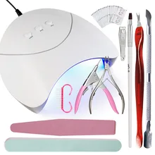 YIFEI набор для ногтей профессиональный набор аксессуаров маникюра Набор для гель-лака Acrylique набор для ногтей 3 типа УФ светодиодный Гибридный светильник для ногтей