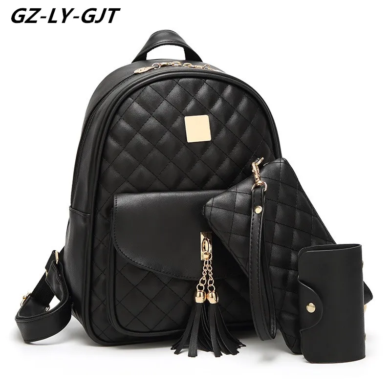 GZ-LY-GJT Brand PU Leather Back Pack Fashion Designed Girls Backpacks For Women Casual Teenager School Bags Shoulder Bag Purse mini backpacks women laser cute plush kawaii unicorn bagpacks pu leather hologram teenager girls school bags back pack mochila