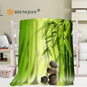 

Custom Spa Zen Stones Bamboo Flower Blanket Soft DIY Your Picture Decoration Bedroom Size 56x80Inch,50X60Inch,40X50Inch