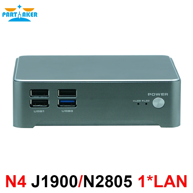 Мини компьютер Nano PC NUC J1900 N2805 безвентиляторный мини ПК Windows 7 10 четырехъядерный