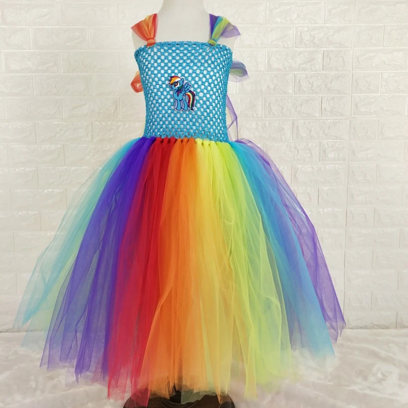 

Petit Dream Little Pony Kids Girl Cosplay Dress Princess Rainbow Dance Pony Dress Clothes Summer Flower Children Tutu Dresses