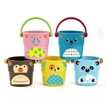 

Baby Swimming Pool Water Toys For Children 5 Pieces Funny Stacking Buckets Bath Toys Animals Kids Beach Toys Newborn speelgoed