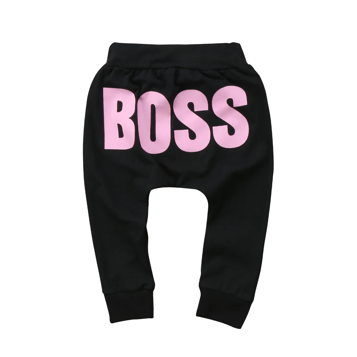 Штаны для маленьких мальчиков и девочек Горячая надпись "БОСС", штаны из хлопка для маленьких девочек s штаны-шаровары Штаны для детей повседневные штаны для младенца для маленьких девочек одежда для детей - Цвет: Розовый