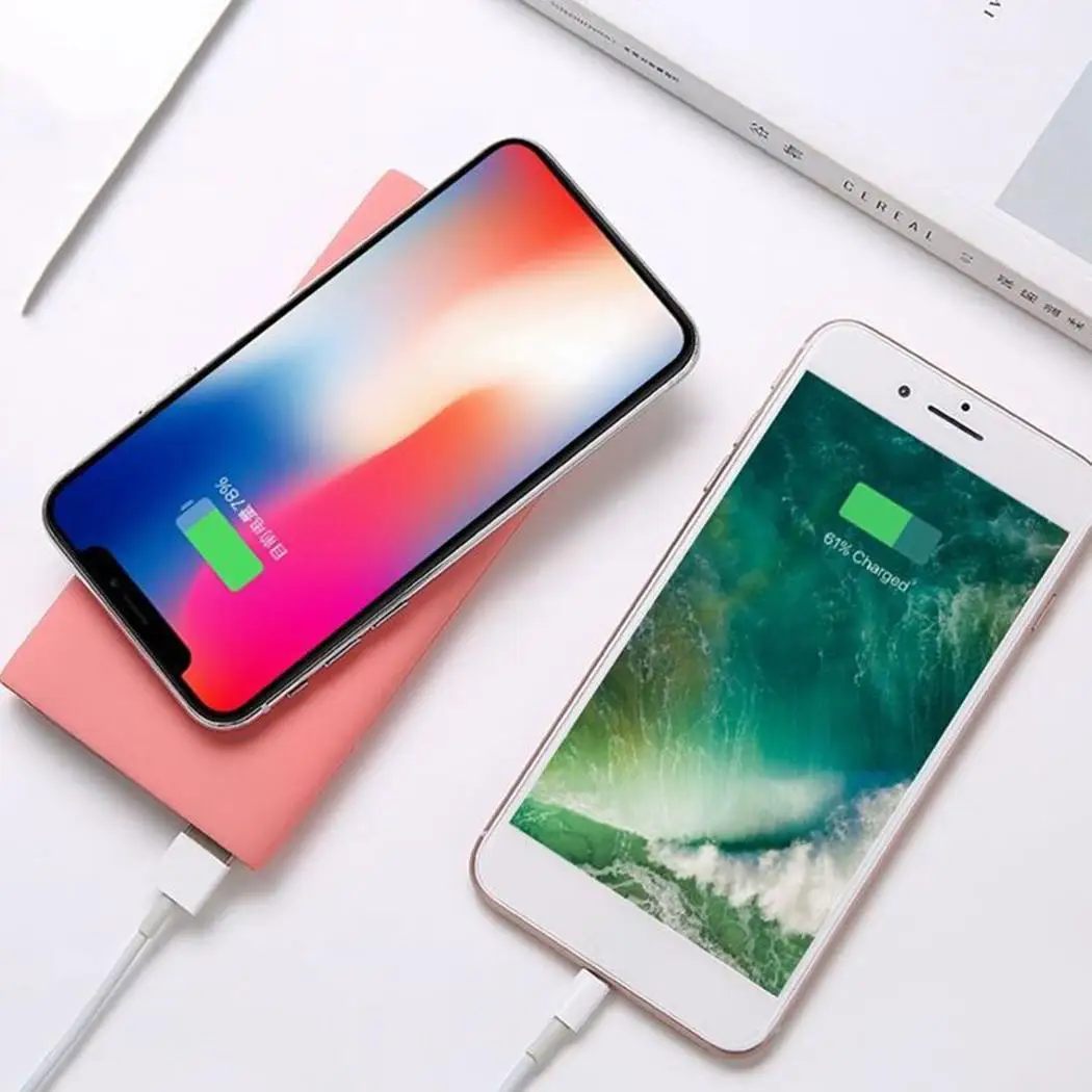 Портативный ультра тонкий 20000mAh банк силы для Huawei iPhone Samsung Xiaomi Беспроводное