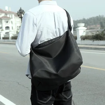 

110918 new hot yesetn unisex women men big black simple cool messenger bag