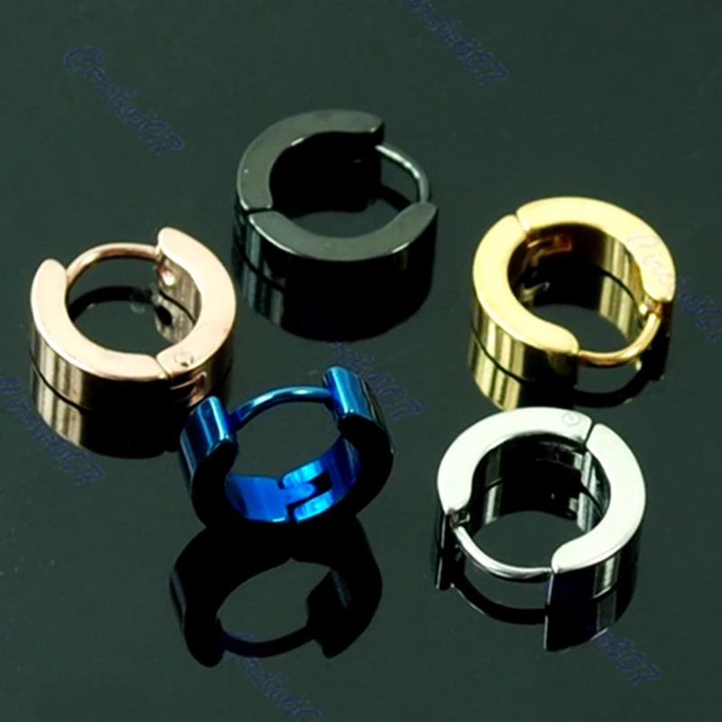 

5pcs/ 1 lot Titanium Steel Man Ear Clip On Ear Earrings Studs T15