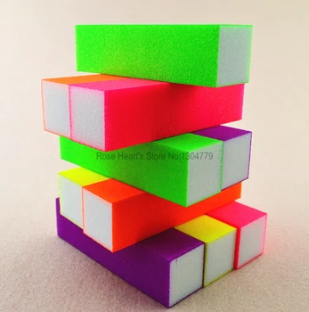 

10 PCS Neon colors Nail Art Buffer Block Sanding File Nail Care Tool beauty salon equipment wholesale