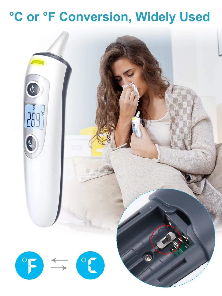 New Baby Thermometer Digital Infrared IR LCD Baby Forehead and Ear Non-Contact Adult Body Fever Measurement 8