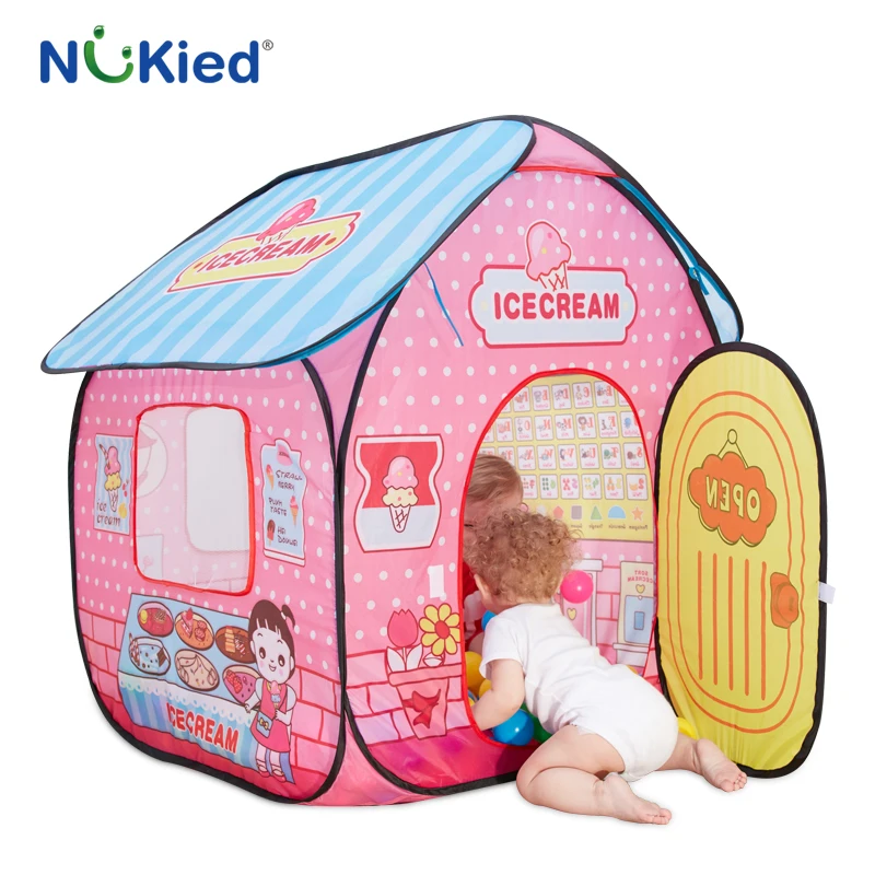 NUKied Girl Ice Cream House Portable Play Tents Outdoor Garden Folding