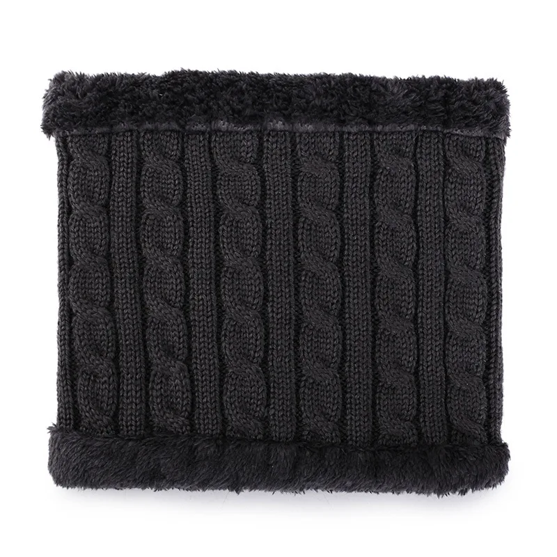 fashion Brand Solid Color Knit Beanies Hat Scarf Plus Velvet Winter Hat Man Woman Warm Thicken Hedging Cap Ski Soft Scarves - Цвет: coffee